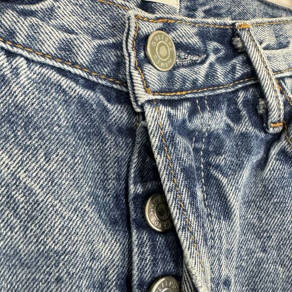 GRLFRND Womens Jeans Size 24 Helena Button Fly Blue Radio Clash Distressed USA - Picture 7 of 16